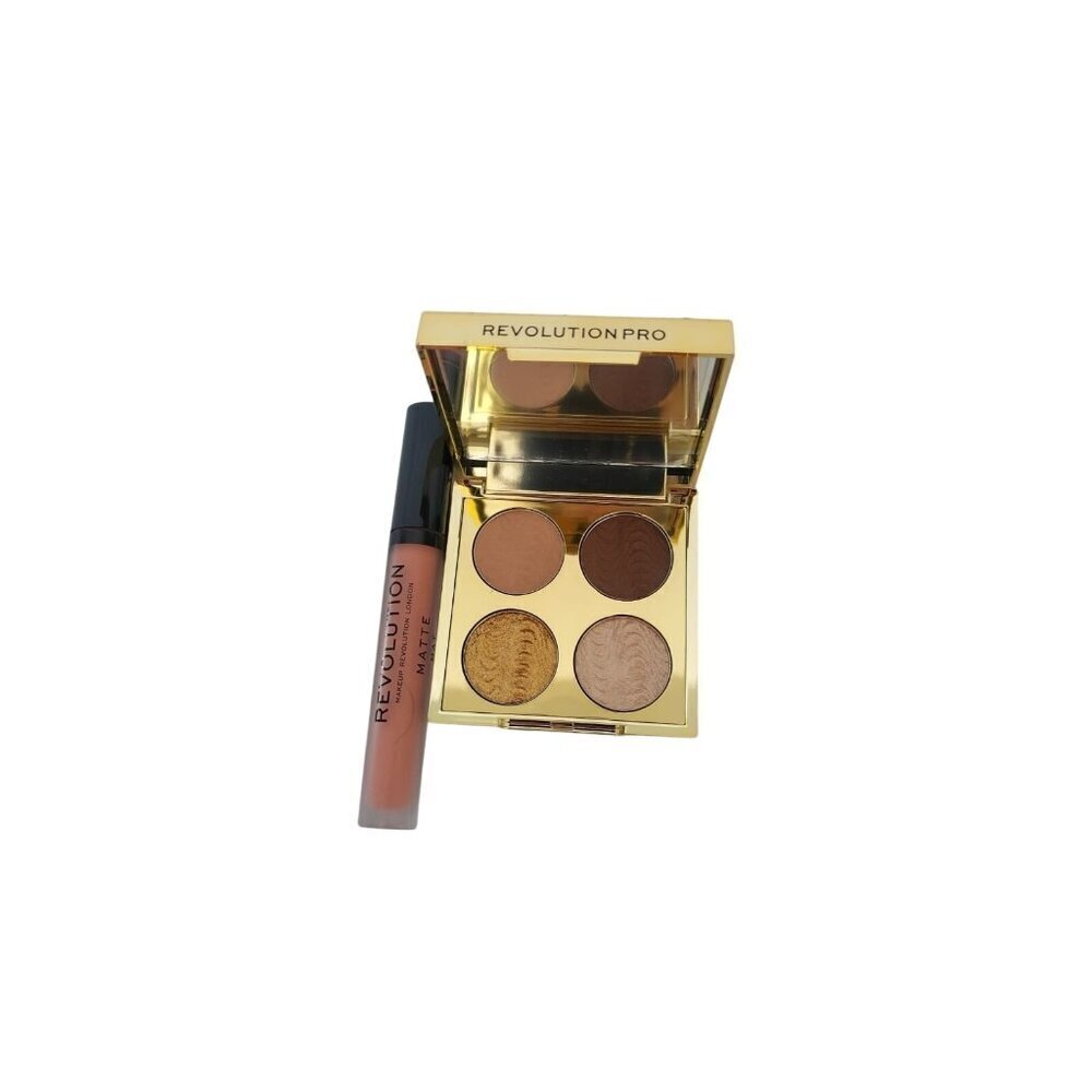 Revolution Pro Gold Eyeshadow Palette & Matte Liquid Lipstick Set. - Picture 3 of 5